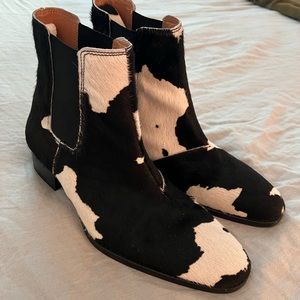 Steve Madden cow print boots